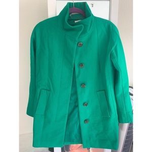 J Crew green wool coat size 0